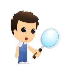 Funny cartoon mechanic vector image