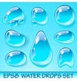 Water Drops Icon Set vector image