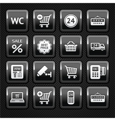 Shopping supermarket icons vector image