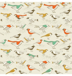 Retro Sparrow Birds Pattern Retro Sparrow Birds Pattern vector image