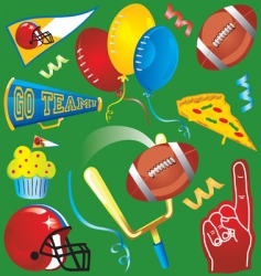 Football party icons vector image