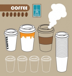 Series of paper coffee cup vector image