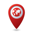 Map pointer with earth globe icon vector image