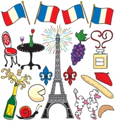Paris france clipart elements vector image