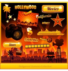 Hollywood cinema movie elements vector image