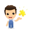 Funny cartoon mechanic vector image