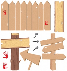 Wooden signs and fences vector image