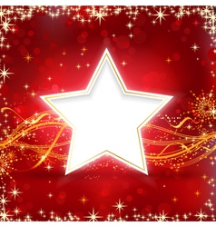 Red golden Christmas star background Red golden Christmas star background vector image