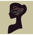 Beautiful female face silhouette in profile vector image