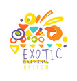 Exotic logo original design summer vacation vector image