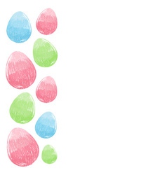 Hand drawn design Easter eggs border frame vector image