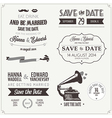 Set of wedding invitation vintage design elements vector image