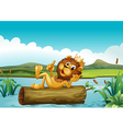 A trunk with a king lion vector image