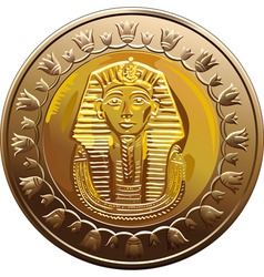 Egyptian coin featuring pharaoh vector image