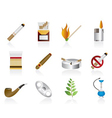 Smoking and cigarette icons vector image