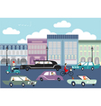 Busy street vector image