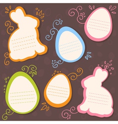 Easter bunny and eggs discount sale stickers vector image