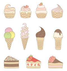 Set of sweets vector image