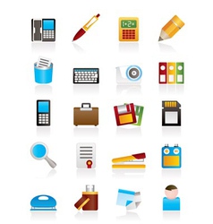 Office tools icons vector image