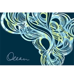 Ocean fluids - abstract blue background vector image