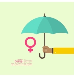 Male hand holding an umbrella vector image