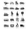 Set of simple transport icons with reflection vector image