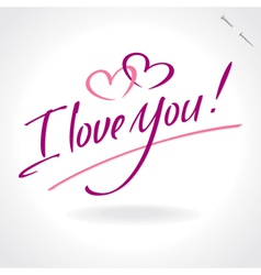 I love you - hand letering vector image