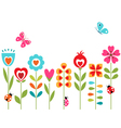 Flower hearts design vector image