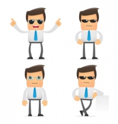 Set of funny cartoon manager vector image