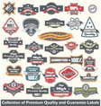 Premium quality and guarantee label collection vector image