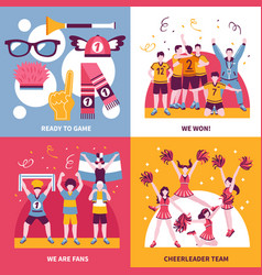 Sport fans cheerleaders isometric concept vector image
