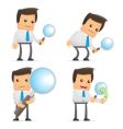 Set of funny cartoon manager vector image