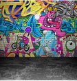 Graffiti wall urban street art painting vector image