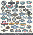 Premium quality and guarantee label collection vector image