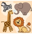 Cute cartoon Baby African Animals set vector image