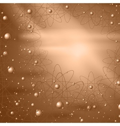 Abstract brown background with orbital models of vector image