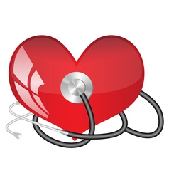 Medical stethoscope and heart vector image