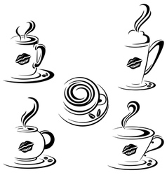 Hot Coffee Mugs vector image