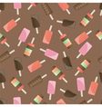 Different popsicles on brown background vector image