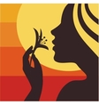 Woman with flower vector image