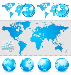 World maps and globe vector image