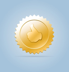 Golden like medal sign vector image