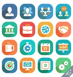 Office and business Flat icons vector image