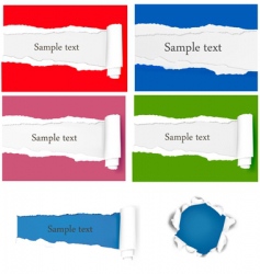Set with ripped papers vector image