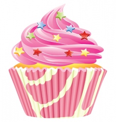 Pink cupcake vector image