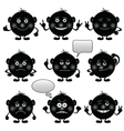 Smilies round set black Smilies round set black vector image