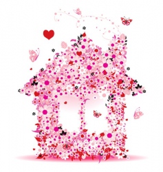 Floral house vector image