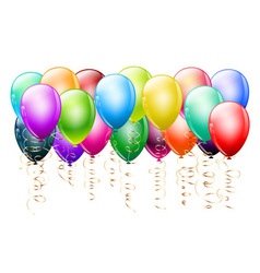 Colorful balloons with gold vector image