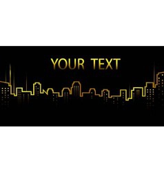Dark background with city skyline and skyscrapers vector image