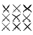 Set of heraldic swords and sabres vector image